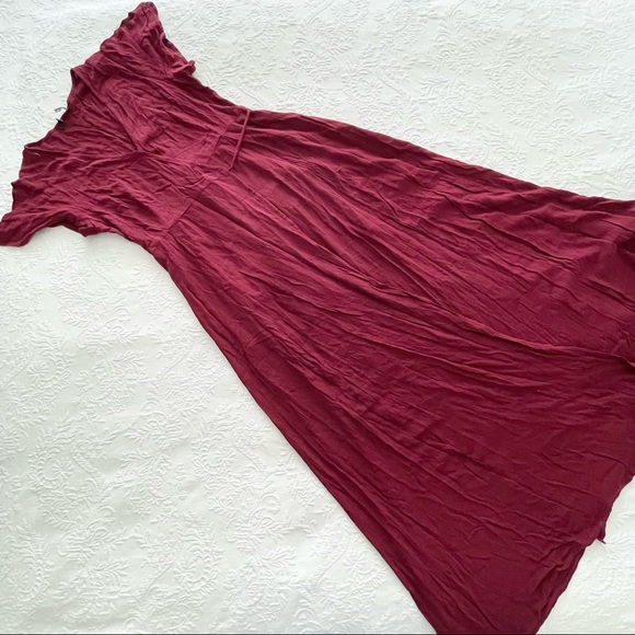 NWOT Lulus Heart of Marigold Burgundy Wrap Maxi Dress Medium - Picture 5 of 10